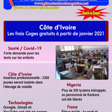 REVUE DE PRESSE N°67 DU 14-12-20