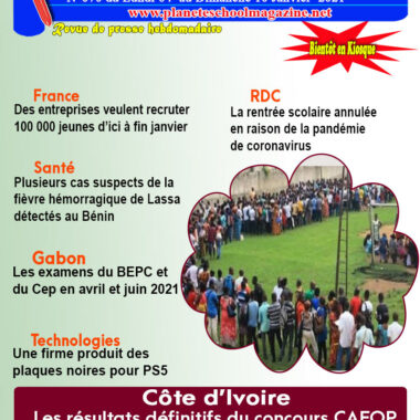 REVUE DE PRESSE N°70 DU 04 au 10-01-21